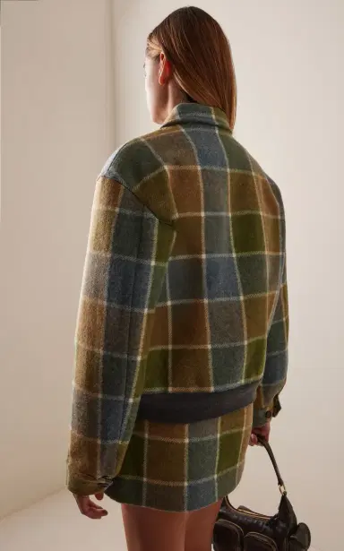 Miu Miu Checked Wool Blouson Jacket | Thumbnail 6 Miu Miu Checked Wool Blouson Jacket | Thumbnail 6
