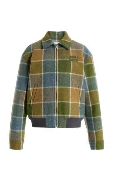Miu Miu Checked Wool Blouson Jacket | Thumbnail 8 Miu Miu Checked Wool Blouson Jacket | Thumbnail 8