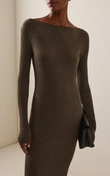 LESET Blake Ribbed-Knit Maxi Dress | Thumbnail 3