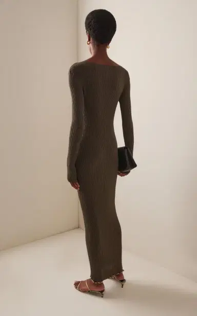 LESET Blake Ribbed-Knit Maxi Dress | Thumbnail 4
