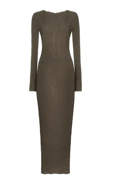 LESET Blake Ribbed-Knit Maxi Dress | Thumbnail 7