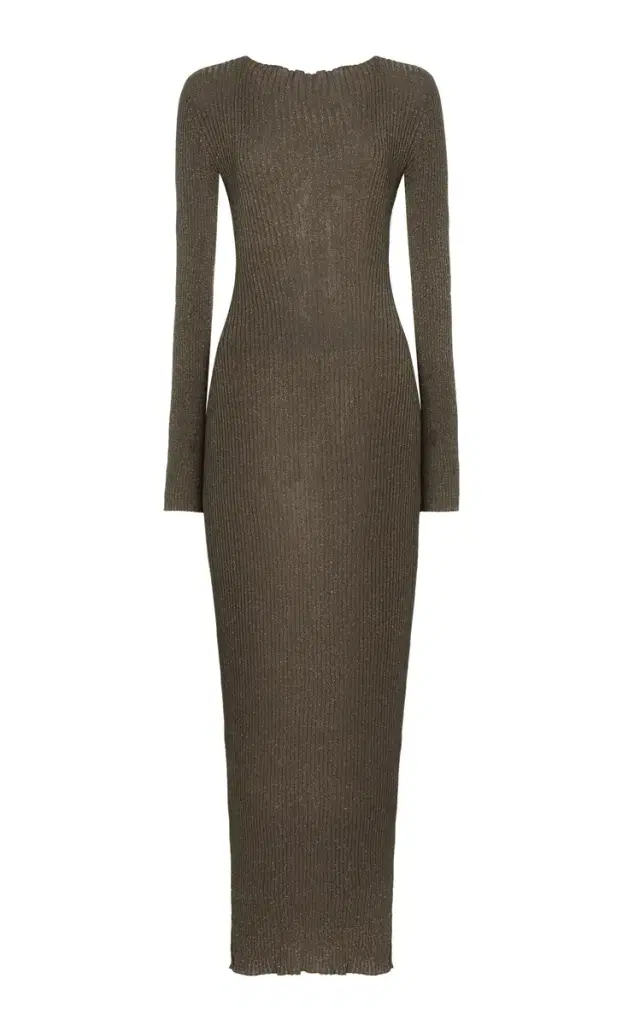 Leset Blake Ribbed-Knit Maxi Dress