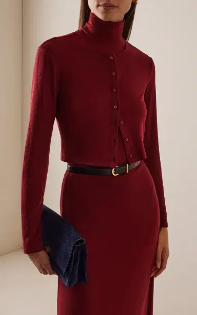 LESET Lauren Jersey Crop Cardigan II | Thumbnail 3