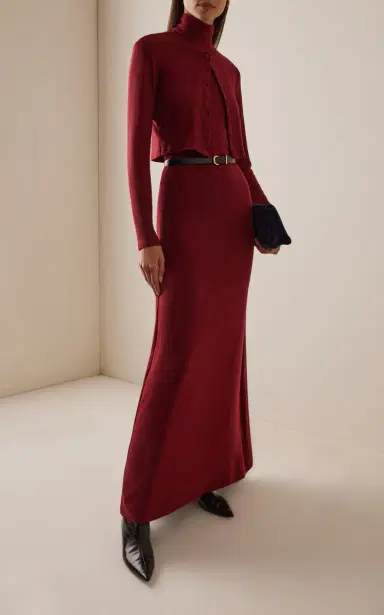 LESET Lauren High-Waist Jersey Maxi Skirt | Thumbnail 2