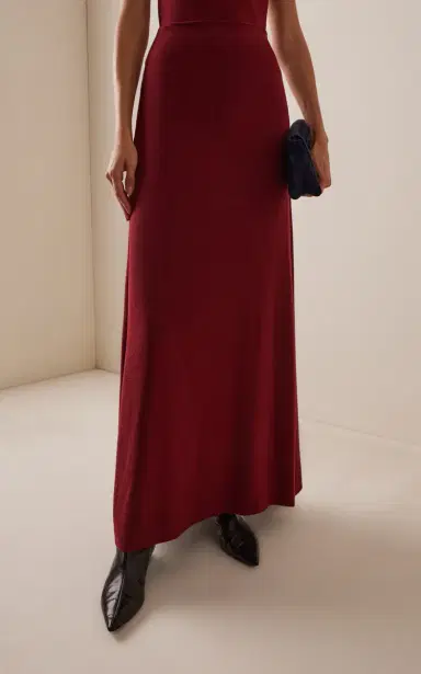 LESET Lauren High-Waist Jersey Maxi Skirt | Thumbnail 3