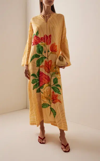 VERANDAH Exclusive Embellished Viscose Kaftan Dress | Thumbnail 3 VERANDAH Exclusive Embellished Viscose Kaftan Dress | Thumbnail 3