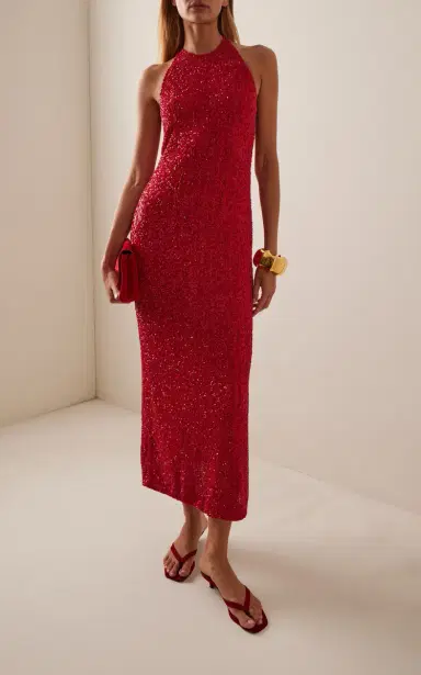 Tove Colette Sequined Midi Halter Dress | Thumbnail 2 Tove Colette Sequined Midi Halter Dress | Thumbnail 2