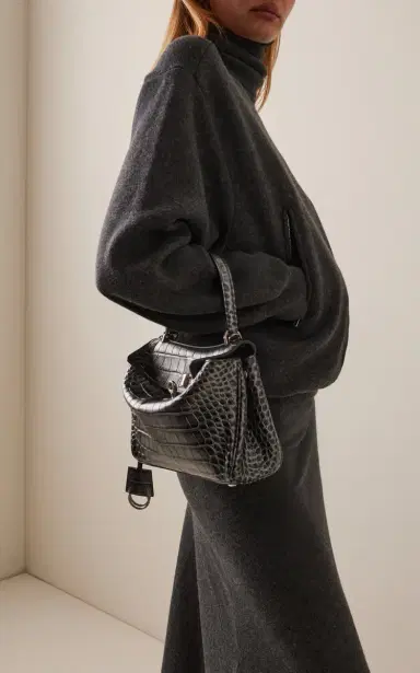 Balenciaga Rodeo Croc-Effect Metallic Leather Top Handle Bag | Thumbnail 2 Balenciaga Rodeo Croc-Effect Metallic Leather Top Handle Bag | Thumbnail 2