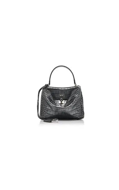 Balenciaga Rodeo Croc-Effect Metallic Leather Top Handle Bag | Thumbnail 1 Balenciaga Rodeo Croc-Effect Metallic Leather Top Handle Bag | Thumbnail 1