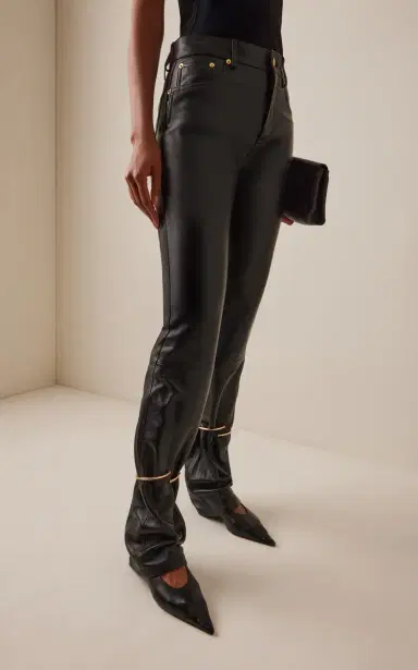 DARKPARK Marion Cuffed Plonge-Leather Straight-Leg Pants | Thumbnail 3 DARKPARK Marion Cuffed Plonge-Leather Straight-Leg Pants | Thumbnail 3