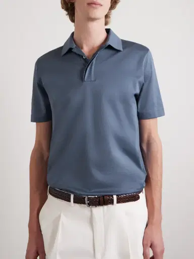 Canali Cotton-Jersey Polo Shirt - Men | Thumbnail 4