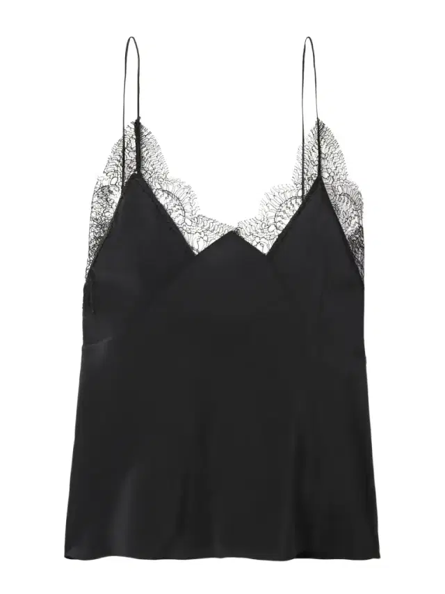 Capucines Scalloped Lace-trimmed Silk Crepe De Chine Camisole