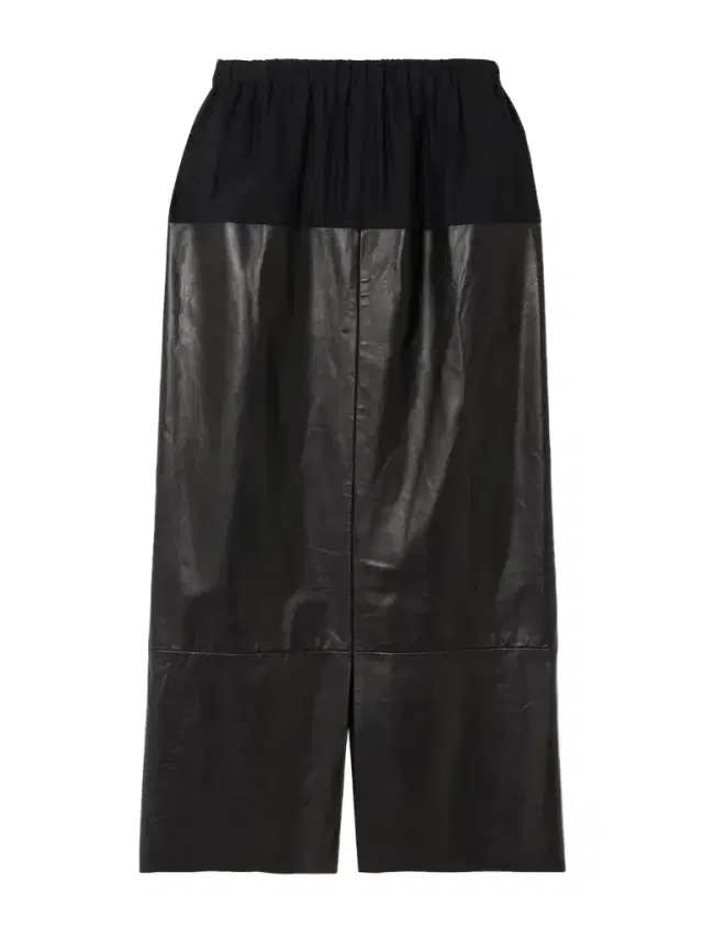 Laure Paneled Silk-jersey And Leather Midi Skirt