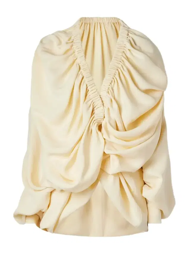 Sata Draped Gathered Wool And Silk-blend Crepe Wrap Blouse