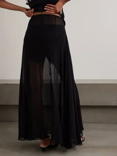 Sharon Wauchob Jay Asymmetric Pleated Silk-voile Skirt | Thumbnail 3
