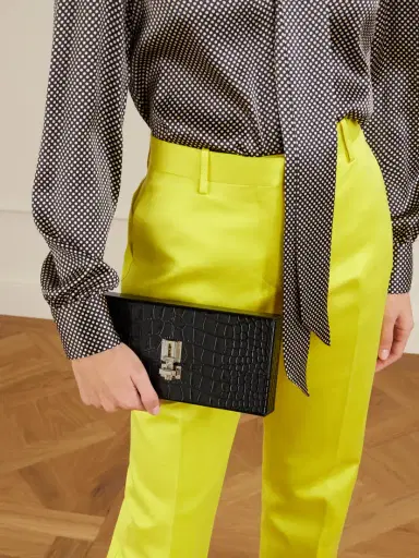 Tom Ford Glossed Croc-effect Leather Clutch | Thumbnail 3