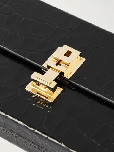 Tom Ford Glossed Croc-effect Leather Clutch | Thumbnail 5