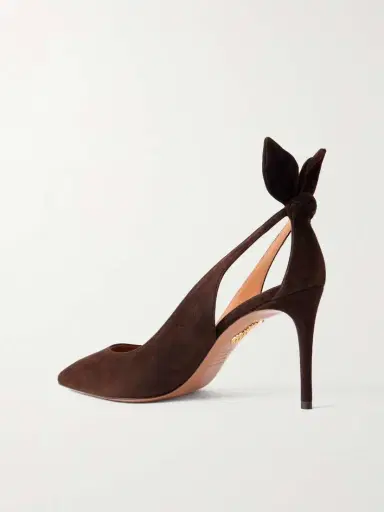 Aquazzura Bow Tie 85 Suede Pumps | Thumbnail 3 Aquazzura Bow Tie 85 Suede Pumps | Thumbnail 3