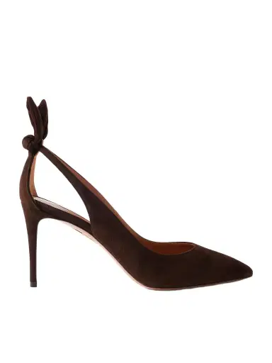 Aquazzura Bow Tie 85 Suede Pumps | Thumbnail 1 Aquazzura Bow Tie 85 Suede Pumps | Thumbnail 1