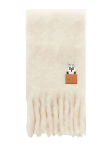 Loewe + Louis Wain Appliquéd Embroidered Fringed Mohair-blend Scarf | Thumbnail 1 Loewe + Louis Wain Appliquéd Embroidered Fringed Mohair-blend Scarf | Thumbnail 1