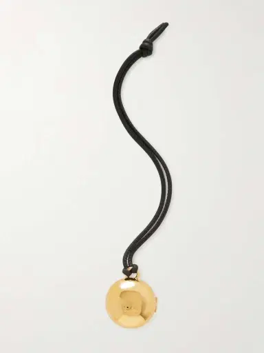 Loewe Anagram Pebble Gold-tone And Leather Bag Charm | Thumbnail 3