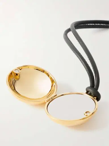 Loewe Anagram Pebble Gold-tone And Leather Bag Charm | Thumbnail 4