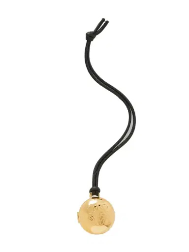 Loewe Anagram Pebble Gold-tone And Leather Bag Charm | Thumbnail 1
