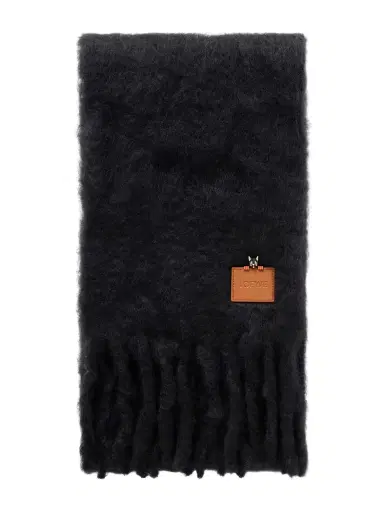 Loewe Appliquéd Embroidered Fringed Mohair-blend Scarf | Thumbnail 1