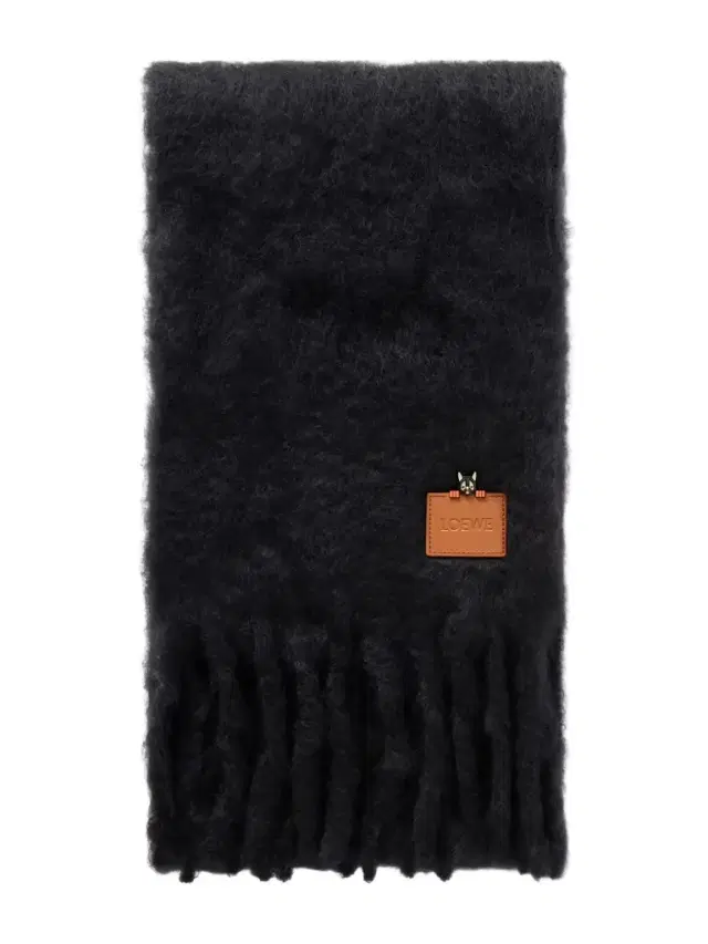 Appliquéd Embroidered Fringed Mohair-blend Scarf