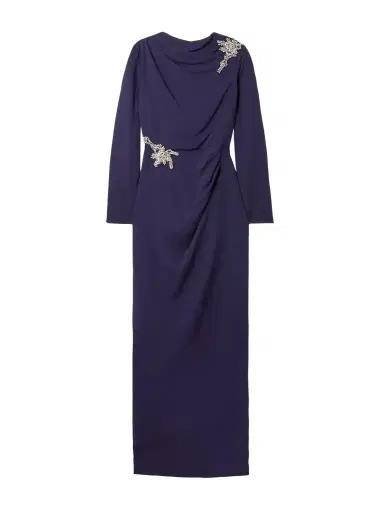 Erdem Draped Embellished Appliquéd Crepe Gown | Thumbnail 1