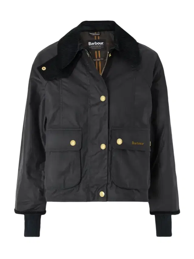 Cropped Corduroy-trimmed Waxed Cotton Jacket