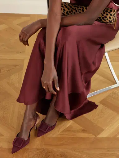 Manolo Blahnik Maysli 70 Buckled Suede Slingback Pumps | Thumbnail 2 Manolo Blahnik Maysli 70 Buckled Suede Slingback Pumps | Thumbnail 2
