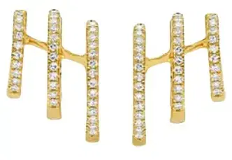 Wish Fine Jewelry 0.24ct Diamond 14K Gold Multi Hoop Earrings | Thumbnail 1