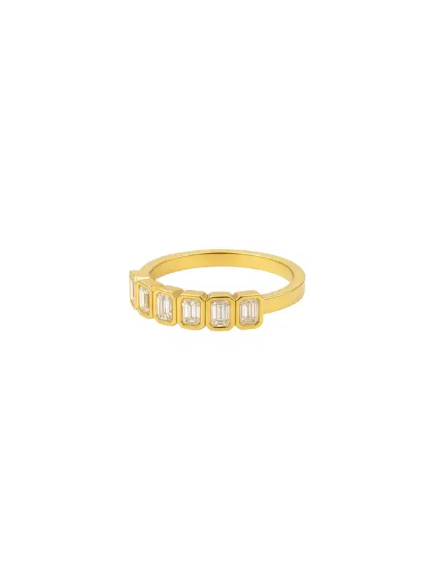 1.80ct Diamond 18K Gold Emerald Cut Half Eternity Ring