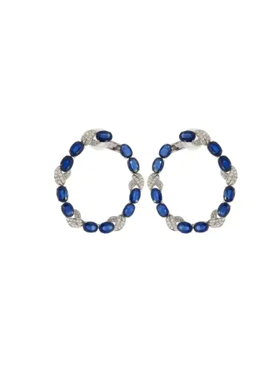 Wish Fine Jewelry 18.74ct Diamond Sapphire 18K Gold Earrings | Thumbnail 1