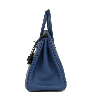HERMÈS Pre-owned Hermes Birkin 25 Bleu Saphir Swift Palladium Hardware | Thumbnail 3 HERMÈS Pre-owned Hermes Birkin 25 Bleu Saphir Swift Palladium Hardware | Thumbnail 3