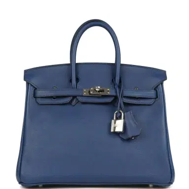 HERMÈS Pre-owned Hermes Birkin 25 Bleu Saphir Swift Palladium Hardware | Thumbnail 1 HERMÈS Pre-owned Hermes Birkin 25 Bleu Saphir Swift Palladium Hardware | Thumbnail 1