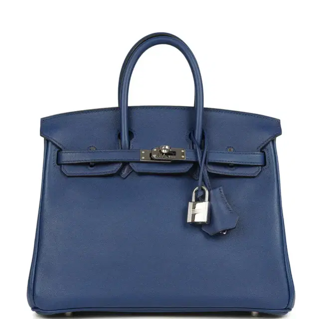 hermes Pre-owned Hermes Birkin 25 Bleu Saphir Swift Palladium Hardware