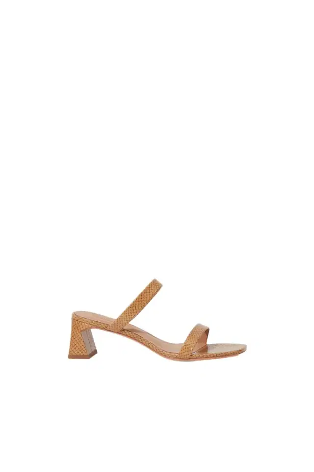 Simkhai Clara Debossed Leather Block Heel