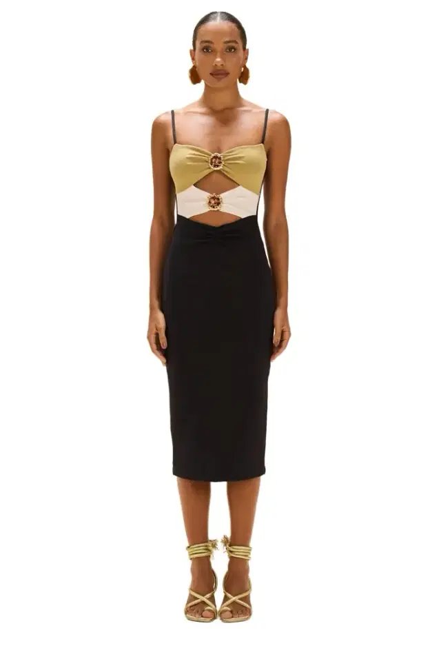 PatBo JADE KNIT CUT OUT MIDI DRESS