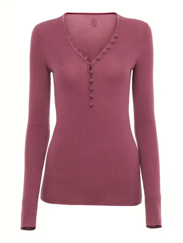 Merino Wool Knit Henley Shirt
