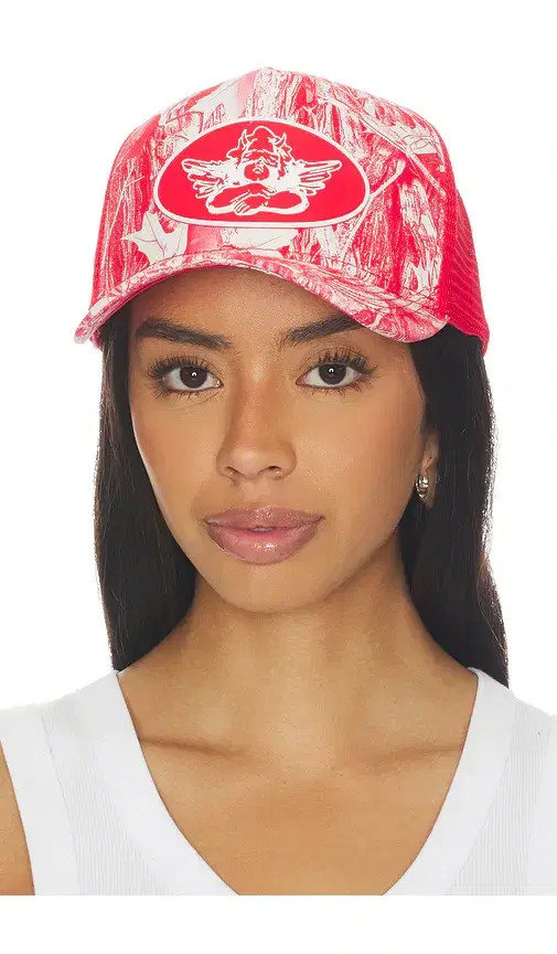 Boys Lie Red Camo Manhunt Trucker Hat