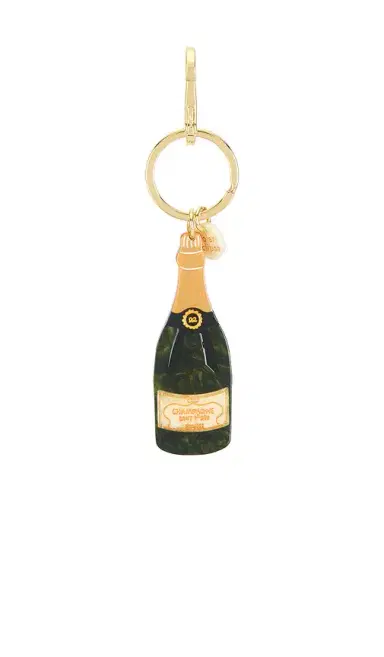 Solar Eclipse Hand-Painted Champagne Bag Charm + Keychain | Thumbnail 2
