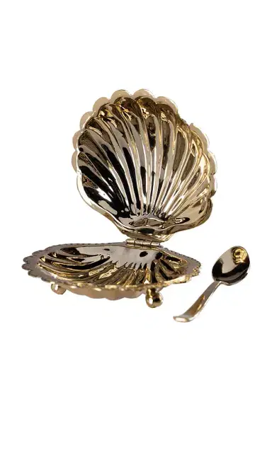The Favorites Cap Ferrat Fan Shell Lidded Bowl With Spoon | Thumbnail 1