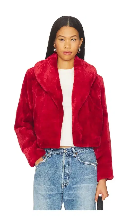 BLANKNYC Cropped Faux Fur Coat