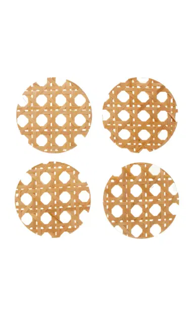 Moda Domus Set-Of-Four Wicker Coasters - Neutral | Thumbnail 1 Moda Domus Set-Of-Four Wicker Coasters - Neutral | Thumbnail 1
