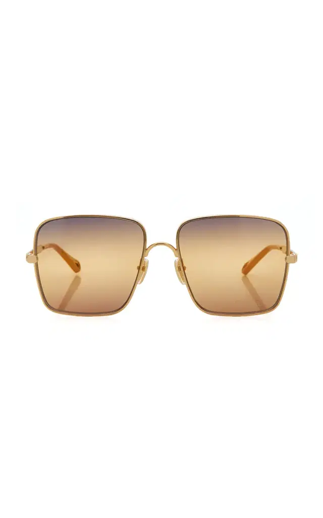 Chloé Aly Square-Frame Metal Sunglasses