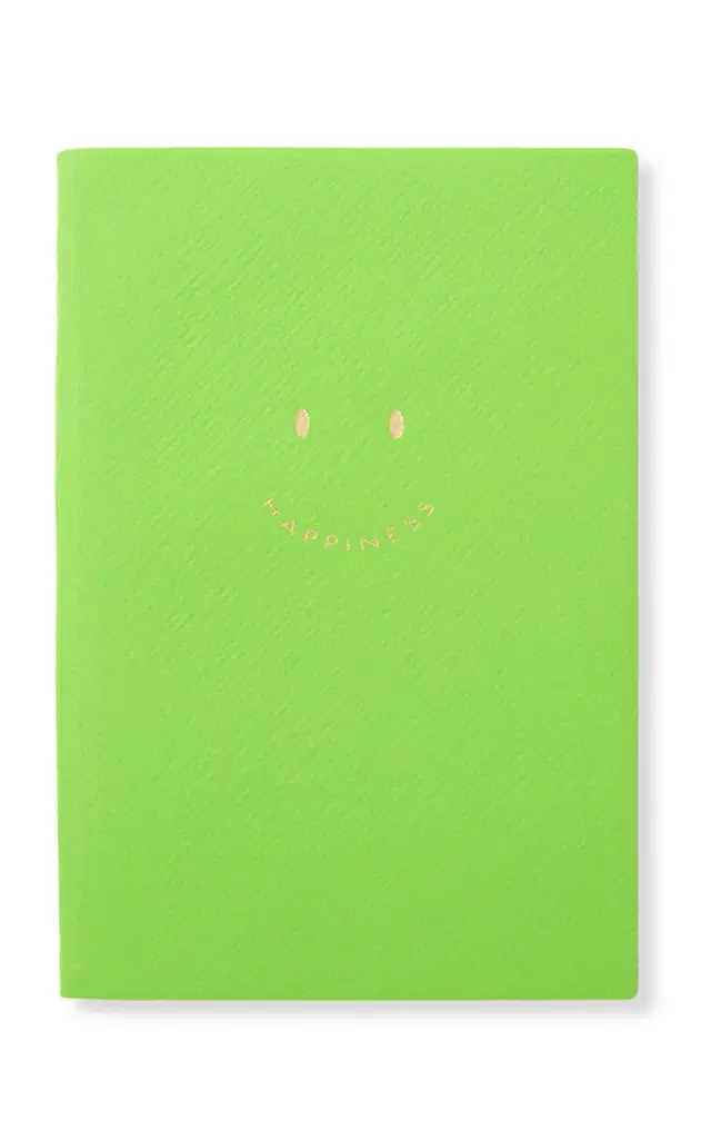 Smythson Chelsea Leather Happiness Notebook - Green