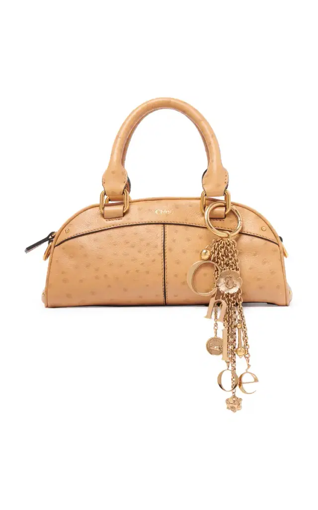 Charm-Detailed Calfskin Bowling Bag
