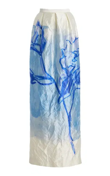 Erdem Crinkled Satin Maxi Skirt | Thumbnail 1
